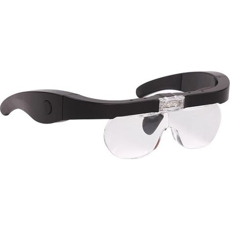 Loupe frontale LED rechargeable, casque de grossissement mains libres avec 4 verres amovibles (1,5X, 2,5X, 3,5X, 5,0X) pour lecture, bijouterie, couture et bricolage. (1/5)