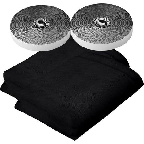 Mosquitera magnética para puerta o ventana, juego de 2, 150x200cm, ajustable, adhesiva, removible (negra) (1/5)