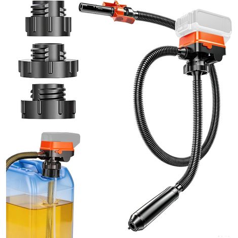 Pompe carburant arrêt automatique pour 20 V 18 V batterie Pompe de transfert portable pour essence, diesel, kérosène (12 L/min) avec tuyau, adaptateurs (1/5)