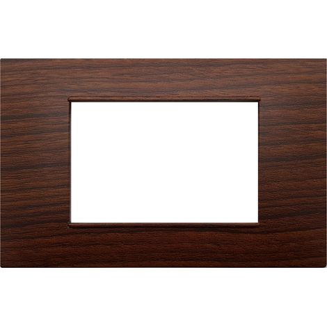 Placca 3 moduli legno compatibile Vimar Plana tipo 14653.33 makorè