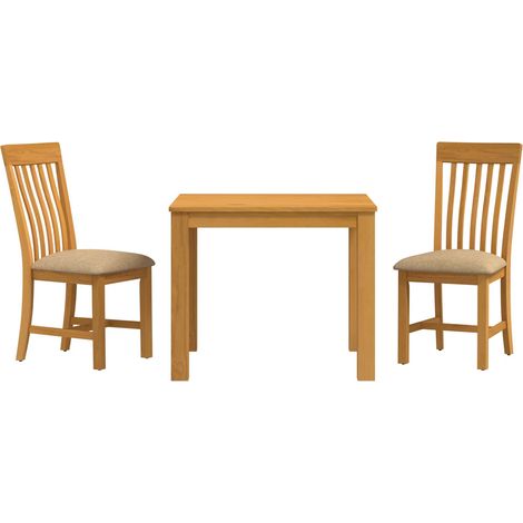 Dining Set 3 pcs Beige Solid Oak Wood vidaXL (1/5)
