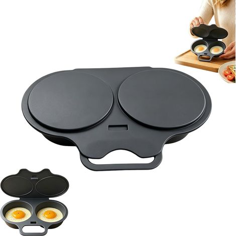 Cuiseur À Oeufs Double Tasse Micro-Ondes, 2 Cavités Antiadhésives Cuisson (1/5)