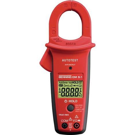 Benning CM 5-1 Stromzange, Hand-Multimeter digital LoZ CAT III 1000 V, CAT IV 600 V Anzeige (Counts