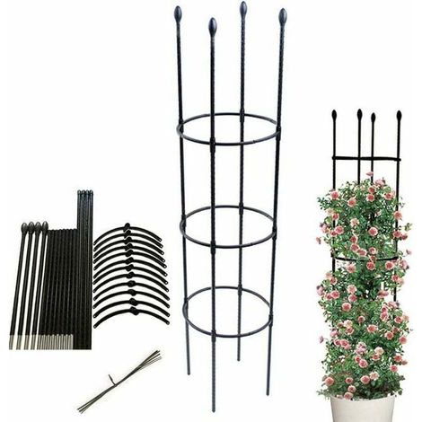 Obélisque de jardin, support de plantes grimpantes, cage à tomates stable, treillis de jardin, cage de culture de légumes, fleurs et fruits grimpants pour le jardin, balcon - hauteur de la plante 133c (1/5)