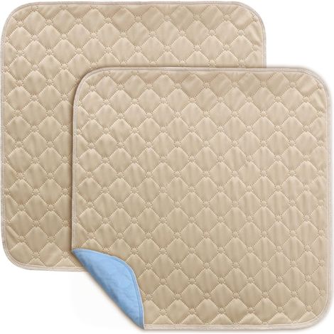 Washable Incontinence Pads – 2 Pack Reusable Non Slip Seat Protectors – Large 50 x 50 cm Washable Chair Mats – Cushions for Sofas Car Seats Wheelchairs and Home Furniture