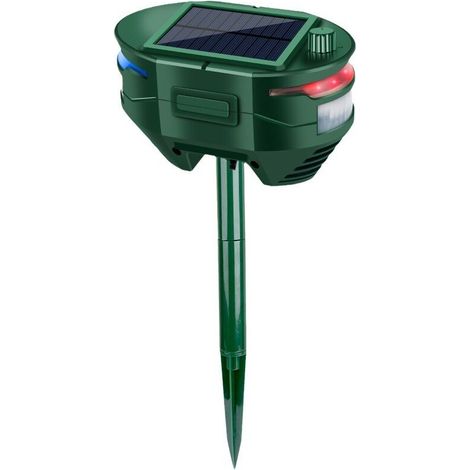 Repellente a ultrasuoni per esterni a energia solare a 360° per gatti, cani e uccelli – 5 modalità regolabili, portata di 10 m, per giardino e patio