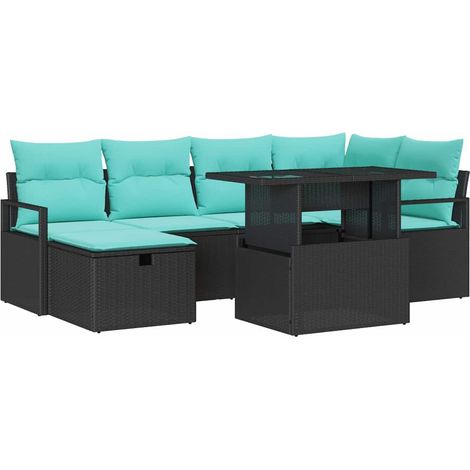 Conjunto de sofá de jardín 7 uds. ratán sintético vidaXL (1/5)