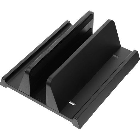 3-in-1 Vertikaler Laptop- und Tablet-Ständer (1 Stück) für Homeoffice oder Schreibtisch – 16,5 x 13,5 cm – Schwarz (1/2)
