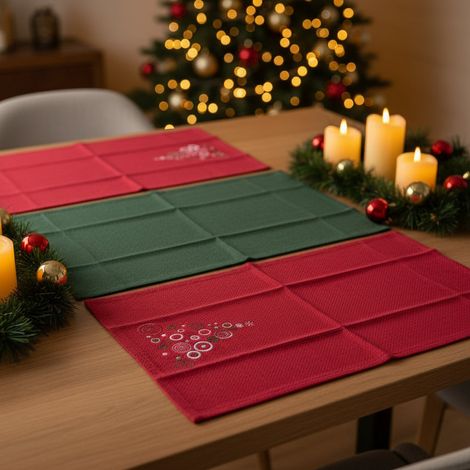 Tovagliette da cucina natalizie in cotone 40 x 60 cm set da 2 (1/3)
