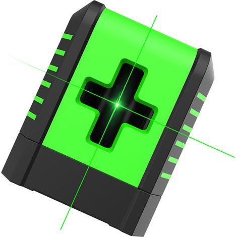 Selbstnivellierendes Laser-Kreuzlinien-Nivelliergerät mit grünem Strahl, tragbar, Mini, für den Haushalt, hohe Genauigkeit, mit L-förmiger Halterung (1/5)