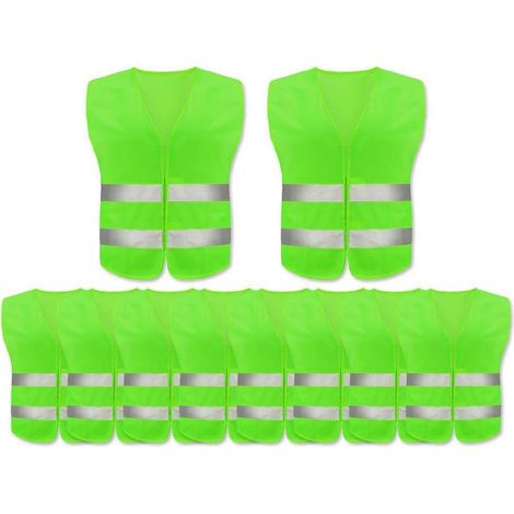 Lot de 10 Gilets de Sécurité Haute Visibilité Réfléchissants 360° pour Adultes (1/5)
