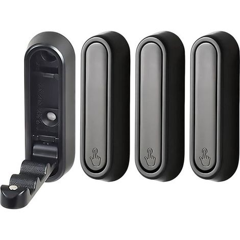 Juego de 4 ganchos plegables para abrigos, aptos para colgar bolsos, en la pared o en armarios, color gris.