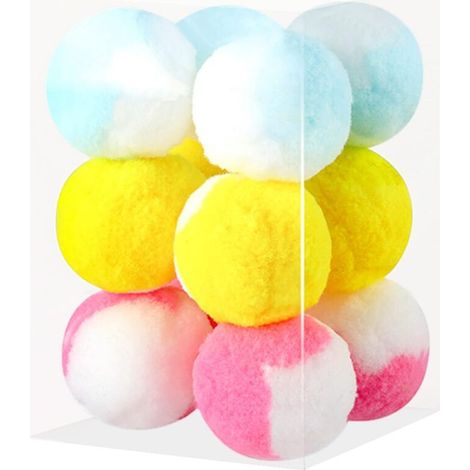 Lot de 12 balles interactives en peluche douce pour chat, idéales pour l'entraînement et le jeu des chatons (1/5)