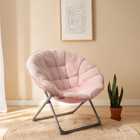 Fauteuil rose en tissu métal 80 x 80 x 37 cm (1/5)