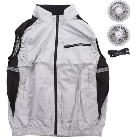 Veste ventilée avec climatisation intégrée, résistante aux UV et respirante pour randonnée et travail, taille XL gris clair (1/5)