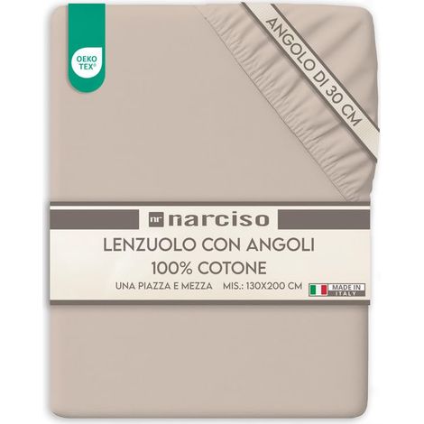 Drap Housse 130x200 Bonnet 30 cm en 100% Coton, Draps Housses de Matelas 130 x 200, Linge de lit Respirant et Hypoallergénique (1/5)