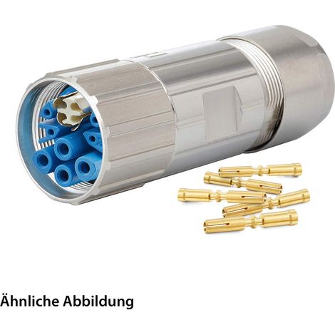 HUMMEL SET inkl. Kontakte M23 Hybrid Kabelsteckverbinder, Crimpeinsatz gerade Polzahl 3+4+4+PE, Buchse Klemmbereich 7,0mm - 12,0mm - 1 Stück