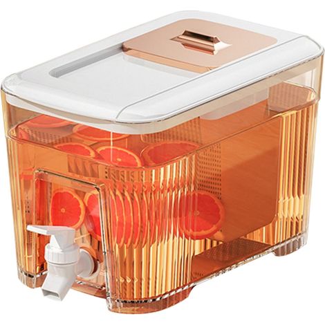 Dispensador de bebidas de 6 l con grifo, dispensador de agua para refrigerador, botella de agua fría con tapa, jarra de agua para refrigerador, dispensador de bebidas de plástico