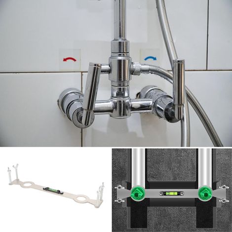 niveleur à 4 points pour tuyaux d'eau chaude et froide de chauffe-eau, dispositif de fixation réglable multi-usage, outil d'installation de pommeau de douche, dispositif de positionnement (1/5)