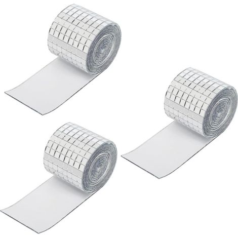 3rouleaux Autocollants Miroir Autocollants Muraux Décoratifs Argentée Adhésifs Pour Décoration Intérieure Et Ktv (1/5)