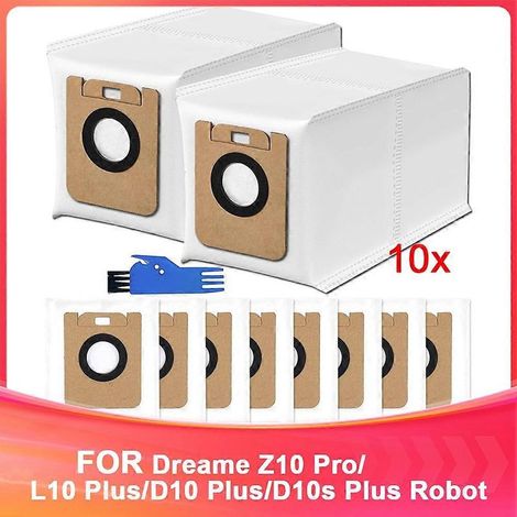 Accessoires pour aspirateur robot Dreame Z10 Pro/L10 Plus/D10 Plus/D10s Plus : sacs à poussière
