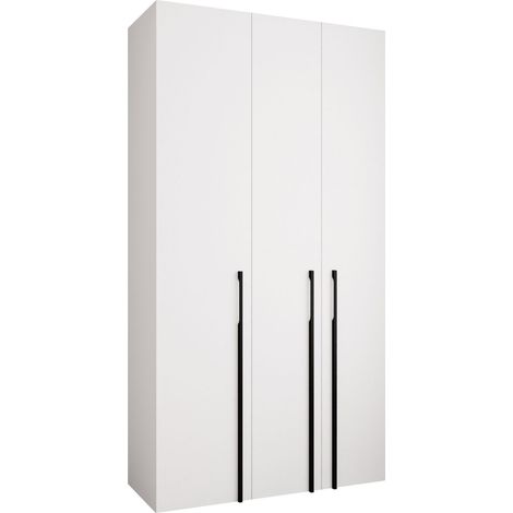 Armario Hartford 571, Blanco, 246x130x42cm, Puertas de armario: Con bisagras, Número de estantes: 6 (1/5)