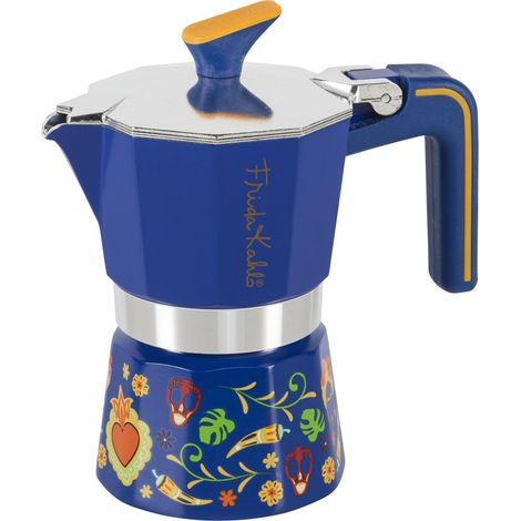 Pedrini Frida Kahlo cafetière piston bleu 2 tasses
