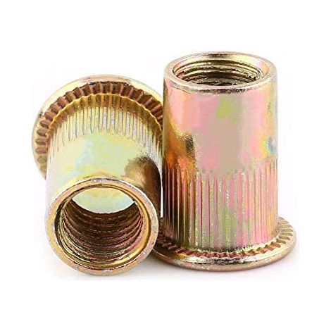 Lot de Ecrous de Rivet Insert Filetage Métrique en Acier au Carbone Zingué (M4 × 100pcs). (1/5)