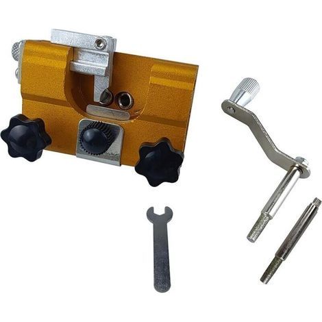 Affûteur de tronçonneuse portable à manivelle avec gabarit précis – compatible avec toutes les chaînes et scies électriques – mèches en carbure pour affûtage maison (1/5)