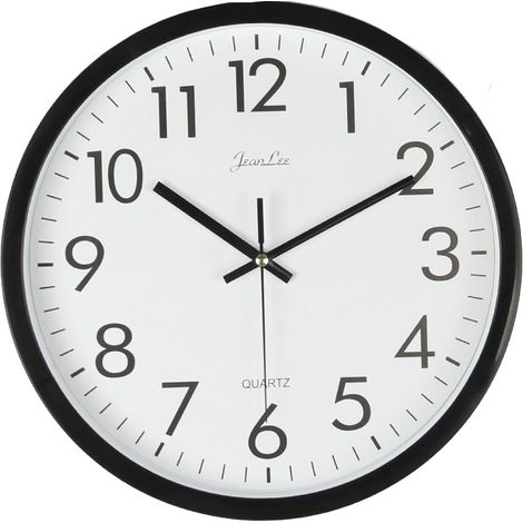Kaypsre Leise Wanduhren, Quarz, Runde Form, 25 cm, Schwarz/Weiß (1/5)