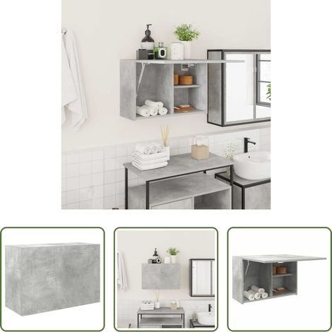 vidaXL Betonfarbe - Bad-Wandschrank Betongrau 60x25x40 cm Holzwerkstoff (1/5)