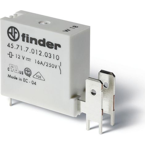 Relais CI température ambiante 1NC 16A 15V DC sensible Faston 250 FINDER 457170150410