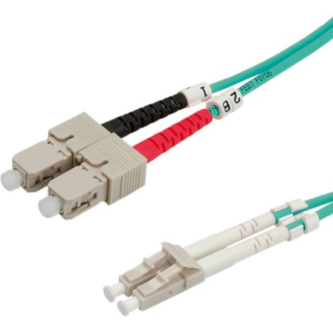 Roline 1m LC/SC Cable de Fibra optica OM3 Grey,Turquoise - Cable de Fibra óptica (1 m, OM3, LC, SC, Male Connector/Male Connector, Grey,Turquoise)
