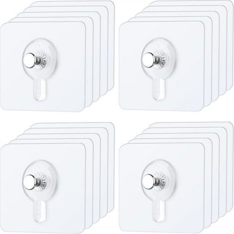 Lot de 20 crochets adhésifs pour tableaux, sans perçage, robustes, idéaux pour les tableaux, cadres et décorations murales. (1/5)
