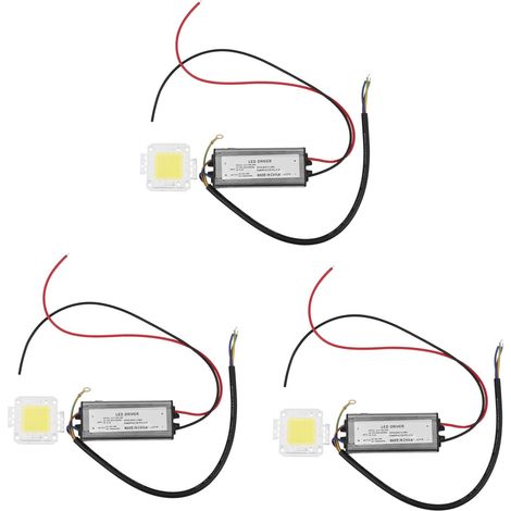 3X 50W LED Driver ÉTanche IP67 Alimentation Adaptateur Haute Puissance + 50W LED Chip Bulb Energy Saving (1/5)