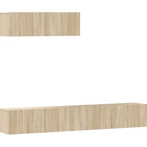 Maison Exclusive - 3-tlg. TV-Schrank-Set Sonoma-Eiche Holzwerksto (1/5)