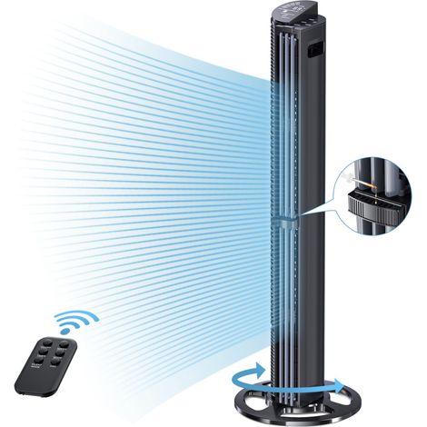 Leistungsstarker 75-W-Turmventilator  Leise  Aromatherapie  Energiesparmodus  Digitaler Touchscreen