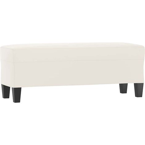 Banco de tela de microfibra beige 100x35x41 cm vidaXL