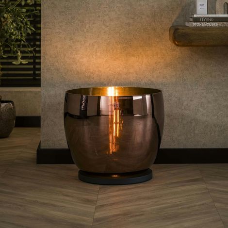 Lampe de salon moderne avec vasque en verre cuivré 41 cm NIAGARA (1/5)