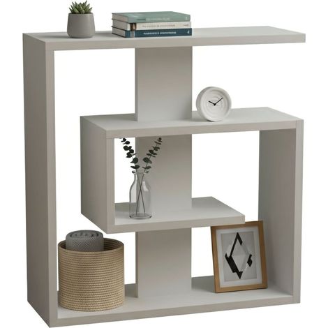 Tavolino da Salotto Rumbia, Portariviste Multiuso, Forma Rettangolare, Materiale Piano in Legno Nobilitato, 55x20x57h cm Bianco