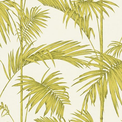 Palm Leaves Wallpaper Lola Paris Tropical Textured Fabric Green Cream