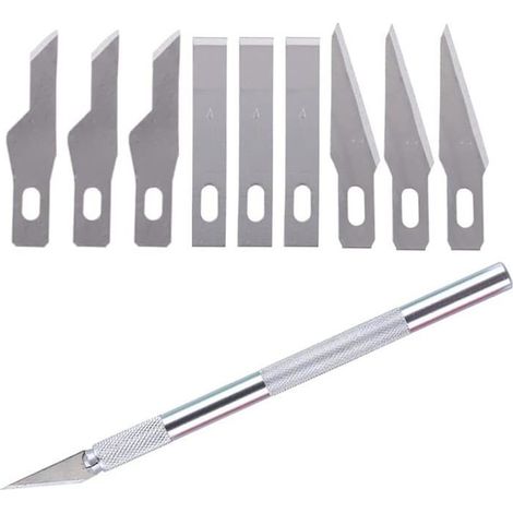 Precision Cutter Scalpel Avec 9 Lames,Poignée Antidérapante,Couteau Pour Loisirs Créatifs,Facile À Utiliser,Scalpel Professionnel (1/5)