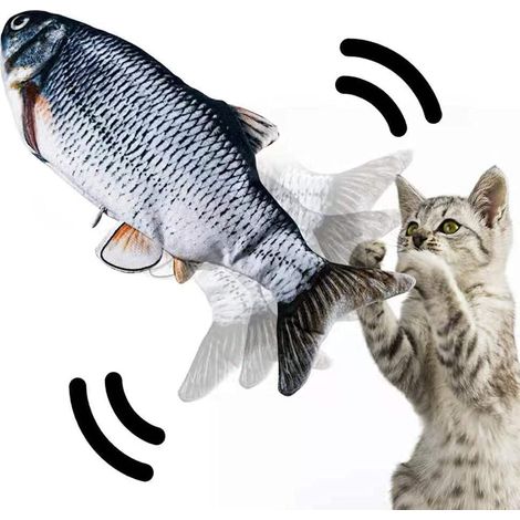 Poisson jouet interactif en peluche avec recharge USB, herbe à chat intégrée, simulation réaliste pour chat : mordre, mâcher et donner des coups de pied - Choix tendance (1/3)