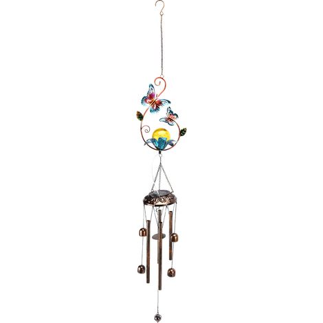 Lampada a vento solare con campanelli, controllo intelligente, risparmio energetico, autonomia della batteria di 8 ore, impermeabile IP45, lampadario decorativo da giardino.