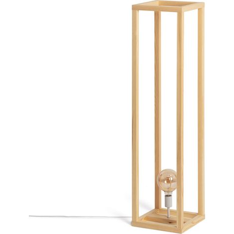 – Lampadaire en bois scandinave Coba – Hauteur 150cm – Culot E27 – Lumière chaude – Design rustique pour salon (1/5)