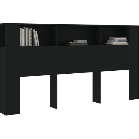 Tête de lit avec rangement Noir 200x18,5x104,5 (1/5)