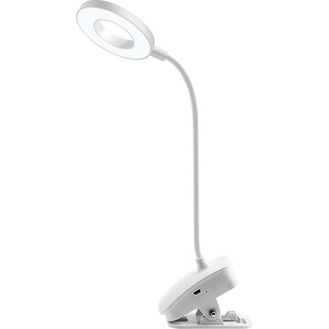 Lampe de table à pince USB avec commande tactile, LED, veilleuse douce pour les yeux, angle d'éclairage flexible à 360°, 3 modes de couleur, lampe de lecture pour bureau, chambre ou bureau. (1/2)