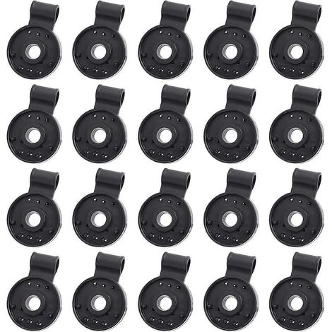 20 clips en plastique ronds noirs pour toile d'ombrage, filet anti-oiseaux, protection solaire, filet de serre, etc. (1/5)