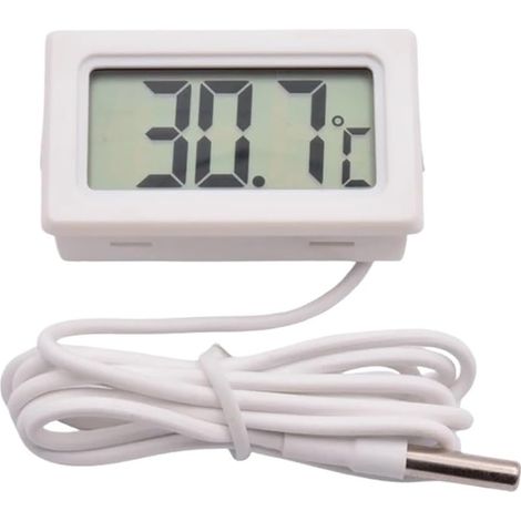 Thermomètre à Eau Mini Thermomètre Numérique LCD, Hygromètre, Testeur, Sonde, Incubateur, Aquarium, Température, Humidité, Capteur, Détecteur(WHITE) (1/3)