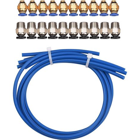 3D-Drucker-Set mit PTFE-Schlauch (5-teilig) inklusive 10 PC4-M6-Anschlüssen und 10 PC4-M10-Anschlüssen (1/5)